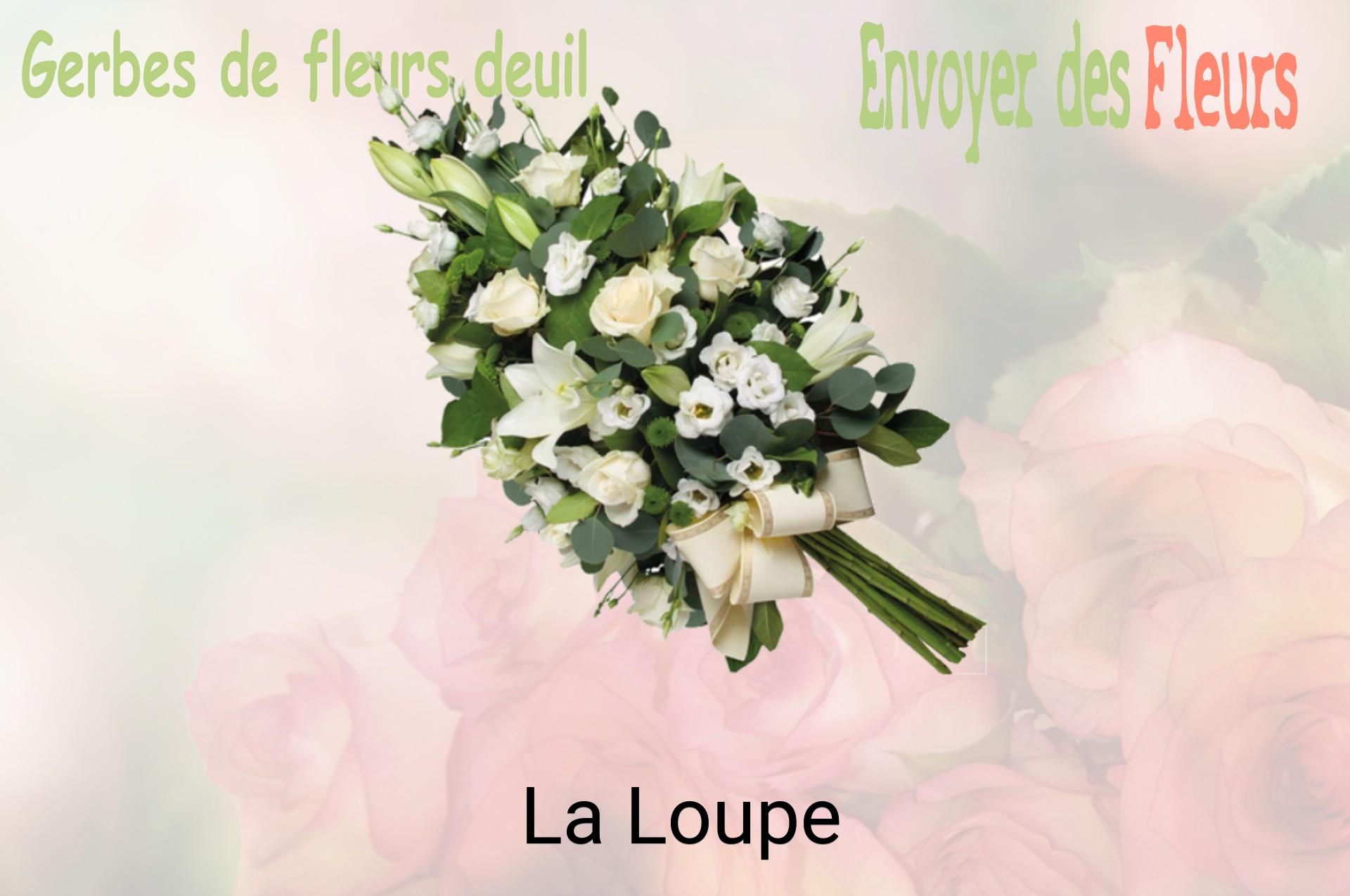 Gerbe de fleurs de deuil livrée à La Loupe